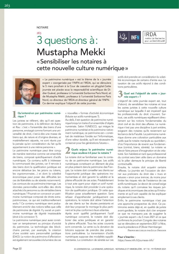 interview Mustapha Mekki Journee patrimoine numerique