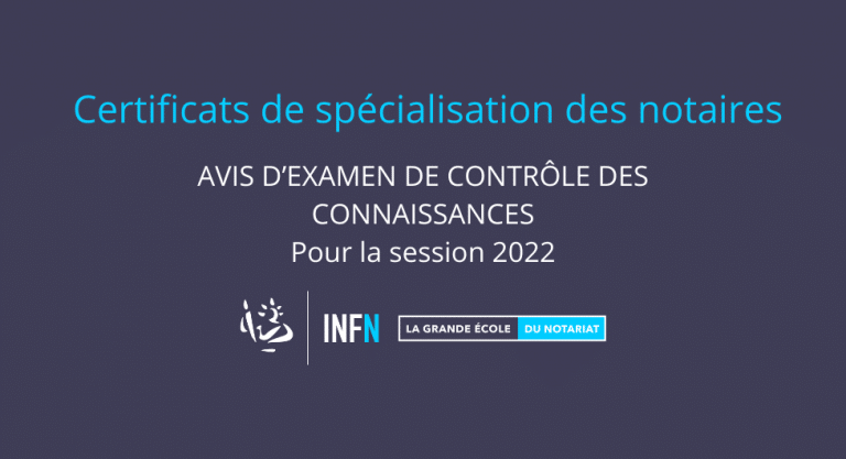 Avis d’examen de contrôle des connaissances pour la session 2022